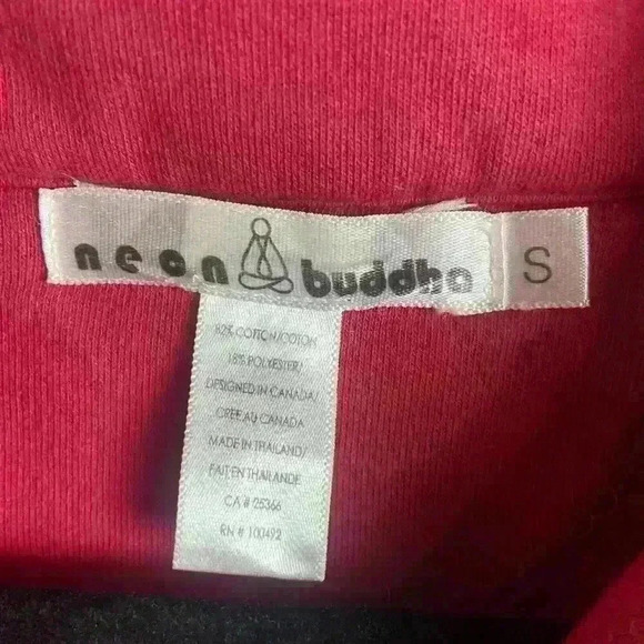 Neon Buddha Size Small Shaket Button Down Pink Boxy Boho Ornate Chunky - Picture 6 of 8